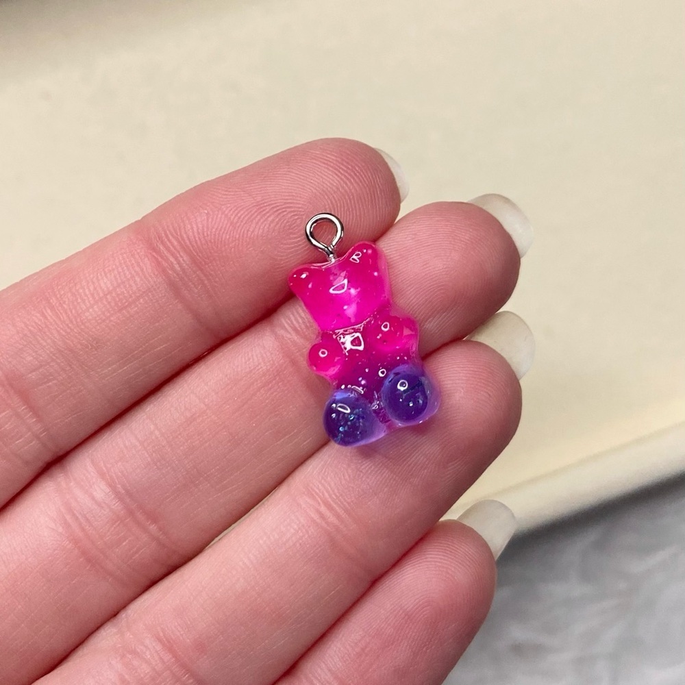 Gummi Bear Charm Pendant | Colorful Candy-Inspired Jewelry Charm-pink/purple - Picture 4 of 4